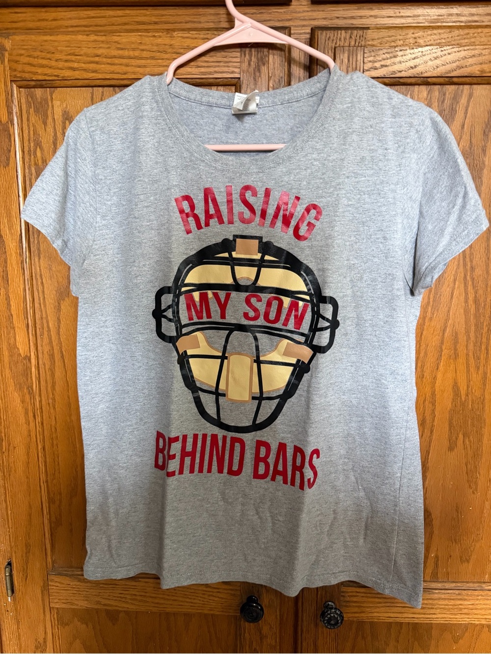 Baseball momGray Graphic Tee — Raising My Son Behind Bars